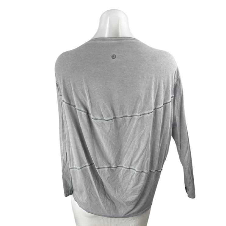 Lululemon Back In Action Womens Gray Long Sleeve Yoga Athletic T Shirt Tee Top 8