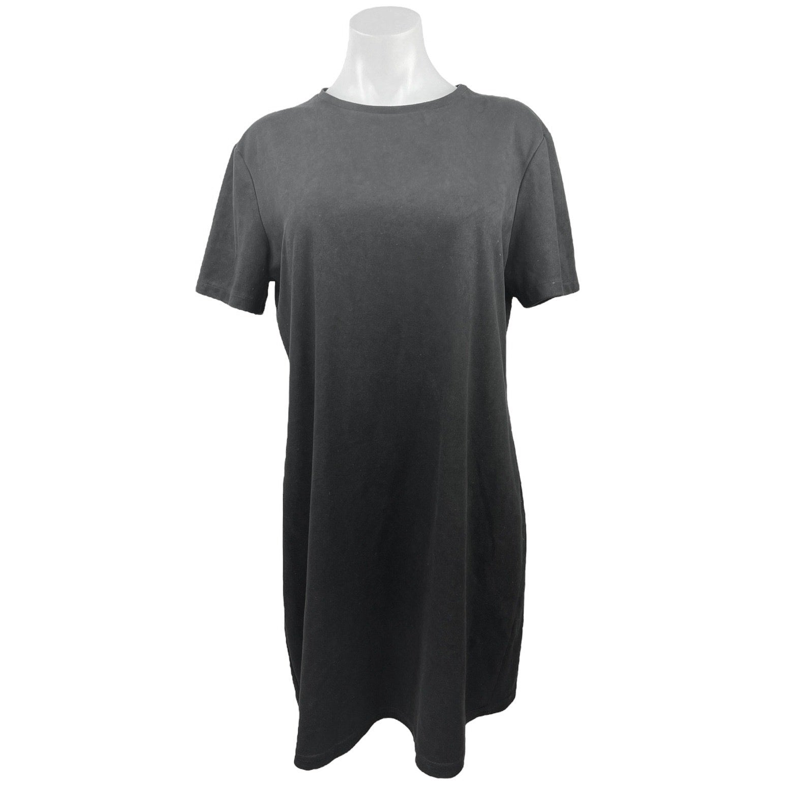 Zara Trafaluc Gray Crewneck Short Sleeve Back Zip Casual Mini T