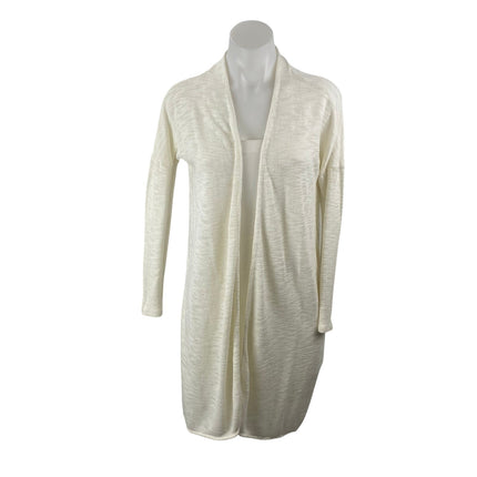 Vila Viril Women's White Basic Knitted Long Sleeve Duster Cardigan Sweater Top L