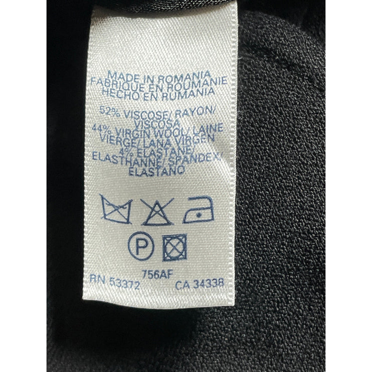 French Connection Women's Black Wool Belted Button Up Blazer Coat Jacket Size 12