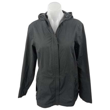 32 Degrees Cool Black Long Sleeve Hoodie Hooded Waterproof Rain Jacket Size M