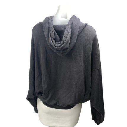 Young Fabulous & Broke Women's Black Hooded Hoodie Crop Sweatshirt Top Size S/M