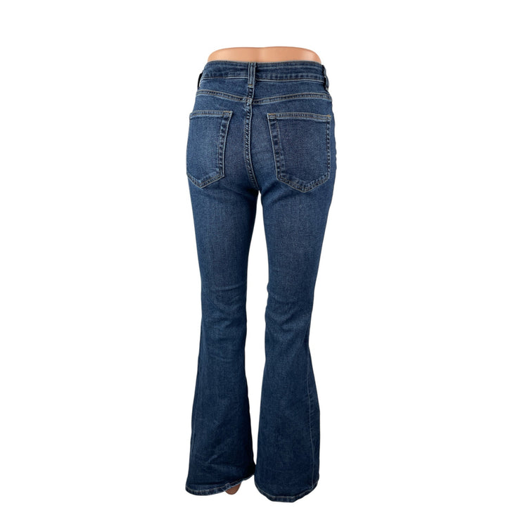 H&M Women's Blue Mid Rise Flared Y2k Bootcut Bell Bottom Denim Jeans Size 4