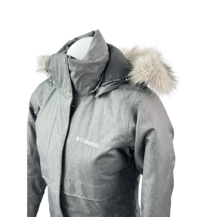 Columbia Apres Arson II Winter Long Down Faux Fur Hooded Parka Coat Jacket Sz S