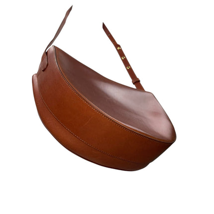 Mansur Gavriel Brandy Orange Brown Vegan Leather Mini Sling Crossbody Saddle Bag