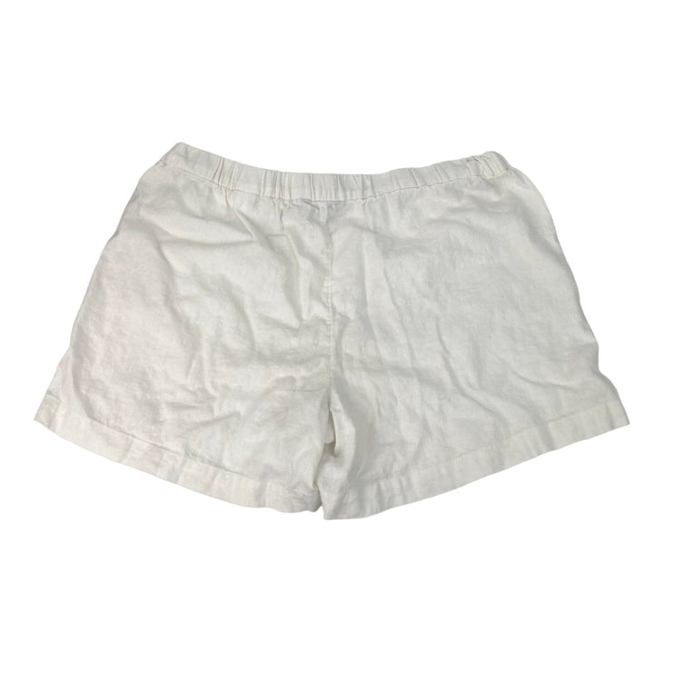 Banana Republic White Linen Blend Elastic Waist Pockets Casual Lounge Shorts L