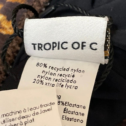 Tropic Of C South Pacific Brown Black Sleeveless Underwire Swimwear Bikini Top S