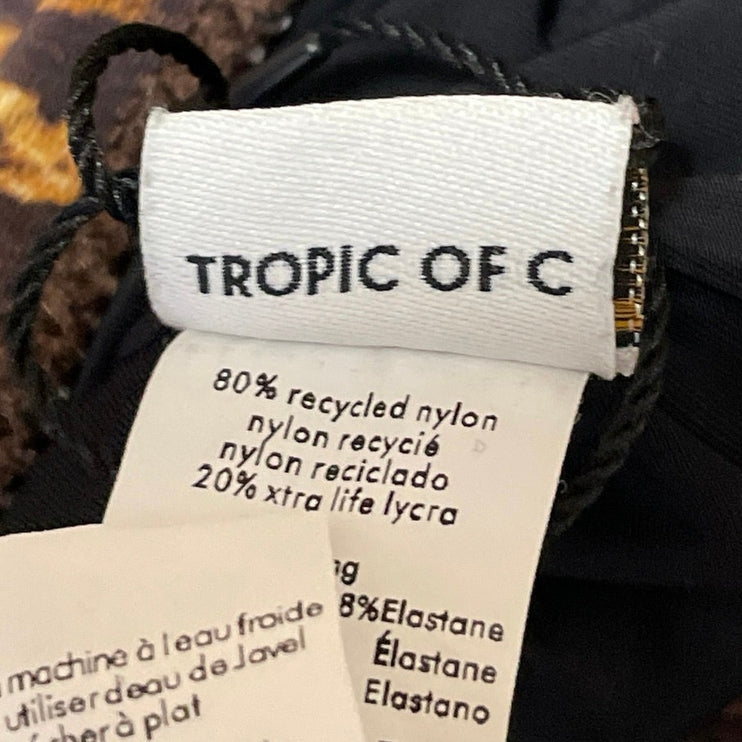 Tropic Of C South Pacific Brown Black Sleeveless Underwire Swimwear Bikini Top S