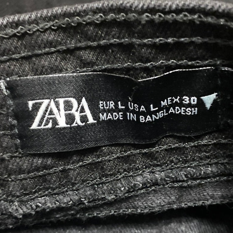 Zara Women's Black Sleeveless Cami Camisole Mini Tank Denim Jean Dress Size L