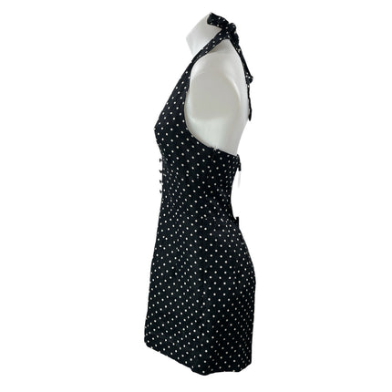 NEW  Faithfull the Brand 100% Linen Sofia Black Polka Halter Jumpsuit Romper 6