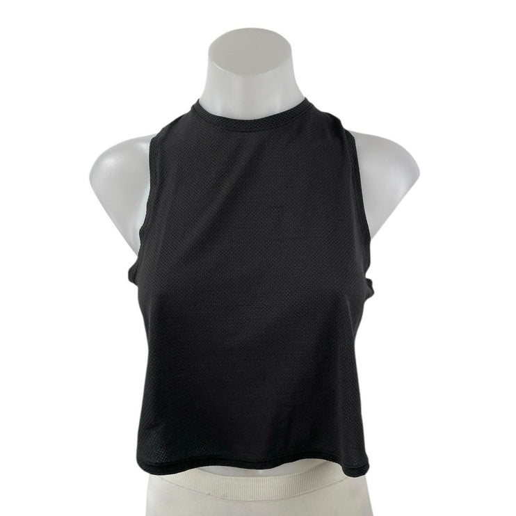 Lululemon Women's Black High Neck Sleeveless Split Back Crop Athletic Tank Top 2