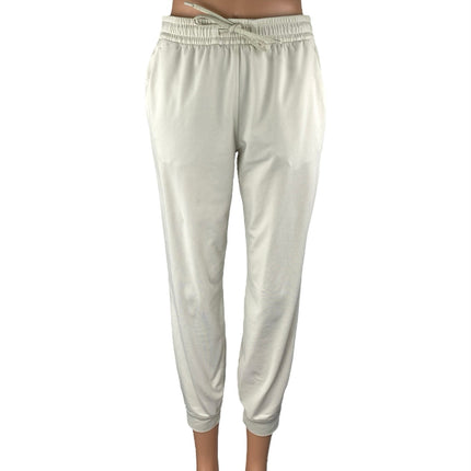 Lululemon Soft Jersey Classic Fit Women White Athletic Jogger Sweat Pants Size 6