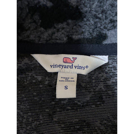 Vineyard Vines Gray Camo Camouflage Sherpa Fleece Zip Up Vest Coat Jacket Size S