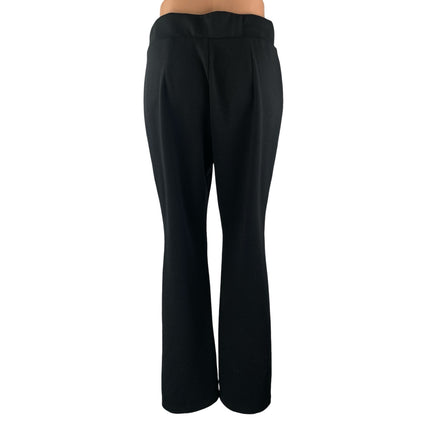 Who What Wear Womens Black Split Hem High Rise Flare Bootcut Trousers Pants Sz M