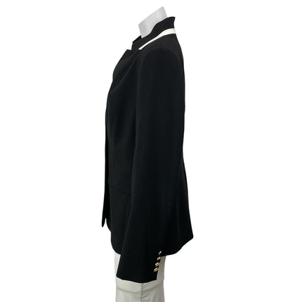 Calvin Klein Black Long Sleeves Flap Pocket Single Breasted Blazer Coat Jacket 8