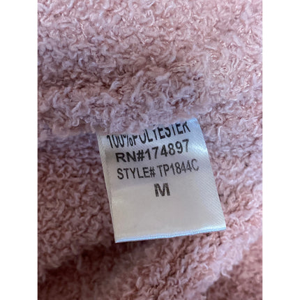 Fashion Nova Pink Fuzzy Knit Open Front Long Sleeve Oversized Cardigan Sweater M