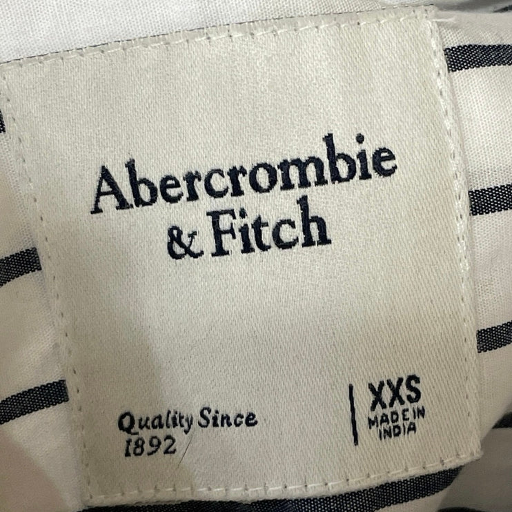 Abercrombie & Fitch Black White Striped Long Sleeve Button Down Shirt Top XXS