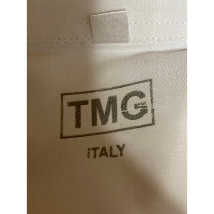 TMG Italy Men's White Career Long Sleeve Button Down Dress Shirt Top Size 16