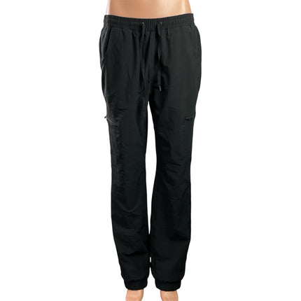 Eddie Bauer Womens Black Elastic Waist Straight Leg Cargo Trousers Pants Size 8