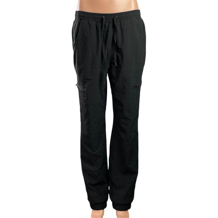 Eddie Bauer Womens Black Elastic Waist Straight Leg Cargo Trousers Pants Size 8