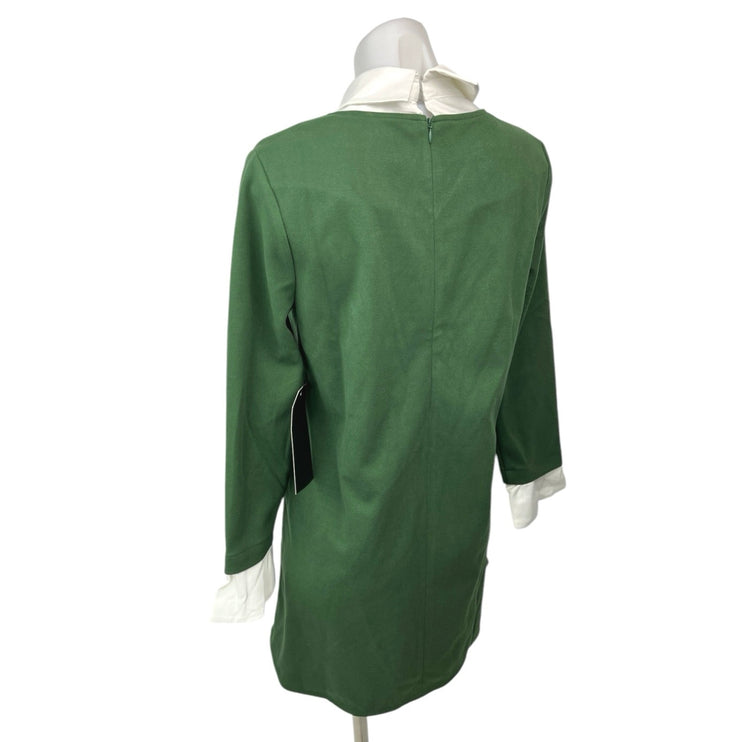 NEW Pomander Place Tuckernuck Ivy Dakotah Green Collar Long Sleeve Shift Dress S