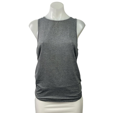 H&M Sport Heather Gray Sleeveless Cutout Knot Back Workout Active Tank Top Sz S