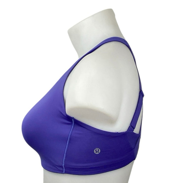 Lululemon Energy High Support Blue Strappy Sleeeveless Athletic Sports Bra 36DD