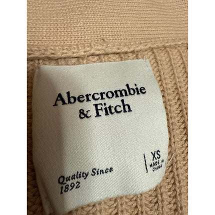 Abercrombie & Fitch Tan Long Sleeve Ribbed Knit Button Up Cardigan Sweater XS