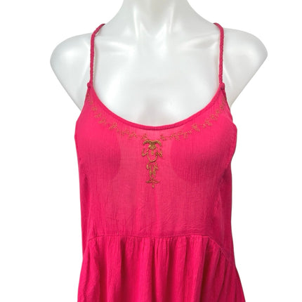 Free People Intimately Pink Paisley Embroidered Sleeveless Tunic Dress Size XS