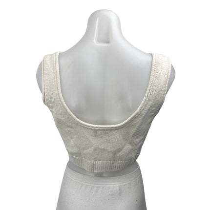 & Other Stories Women's Cream White Sleeveless Knit Crop Sweater Vest Tank Top M