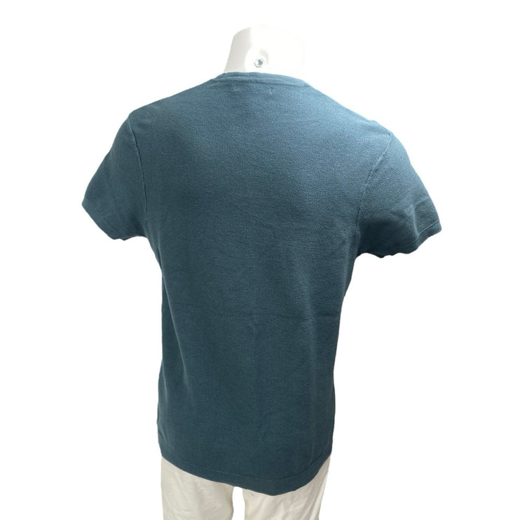Zara Men's Blue Green Crewneck Short Sleeve Casual Basic Tee T-shirt Top Size M