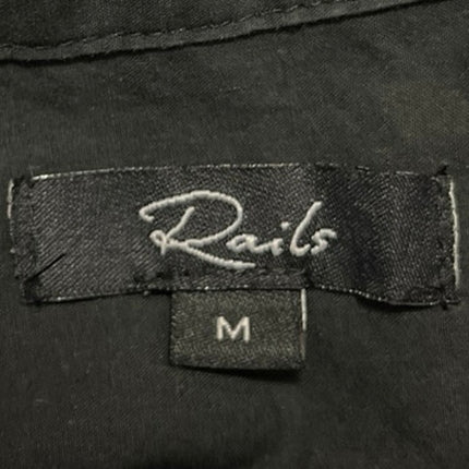 Rails Women's Black Pocket Long Sleeve Collar Button Down Tunic Shirt Top Size M