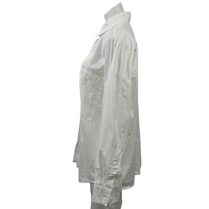 Abercrombie & Fitch Women's White Oversized Long Sleeve Button Down Shirt Size L