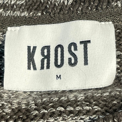 KROST Granite Mens Black Crew Neck Long Sleeve Cropped Sweater Tee Top Size M
