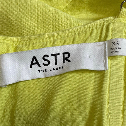 ASTR The Label Yellow Linen Sleeveless Cami Tank Pleated A Line Midi Dress Sz XS