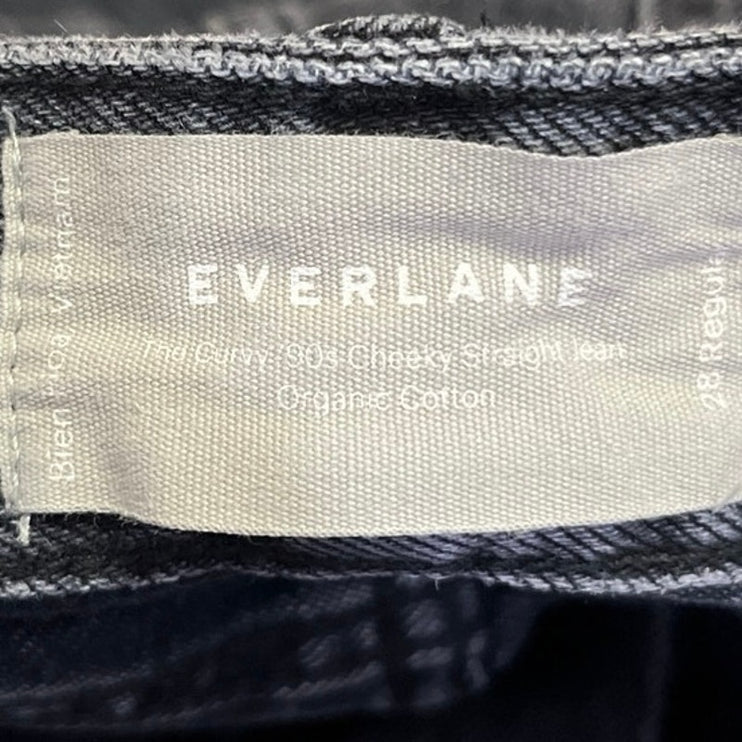 Everlane Curvy 90s Cheeky Straight Women's Black Wash High Waist Denim Jeans 28