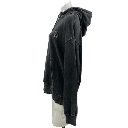OVO October's Very Own Women's Black Washed Hoodie Hooded Sweatshirt Top Size L