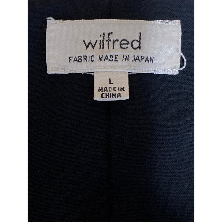 Aritzia Wilfred Dauphine Women's Black Deep V Neck Sleeveless Crop Tank Top Sz L