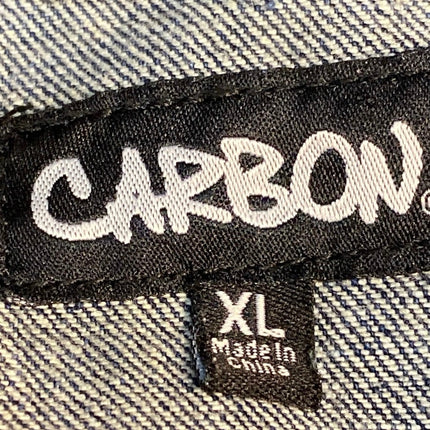 Carbon Men's Blue Long Sleeve Button Down Trucker Denim Jean Jacket Size XL