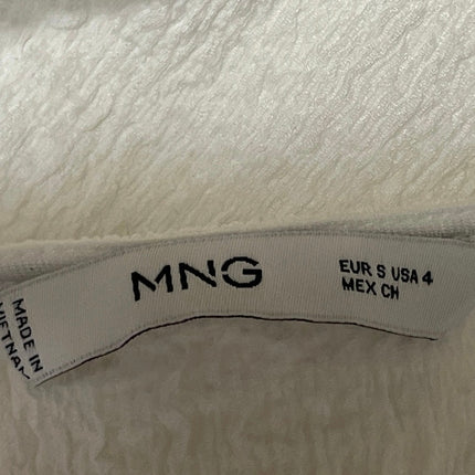 MNG by Mango Women's White Sleeveless Knit Textured Racerback Slit Maxi Dress S