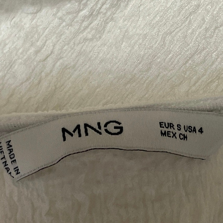 MNG by Mango Women's White Sleeveless Knit Textured Racerback Slit Maxi Dress S