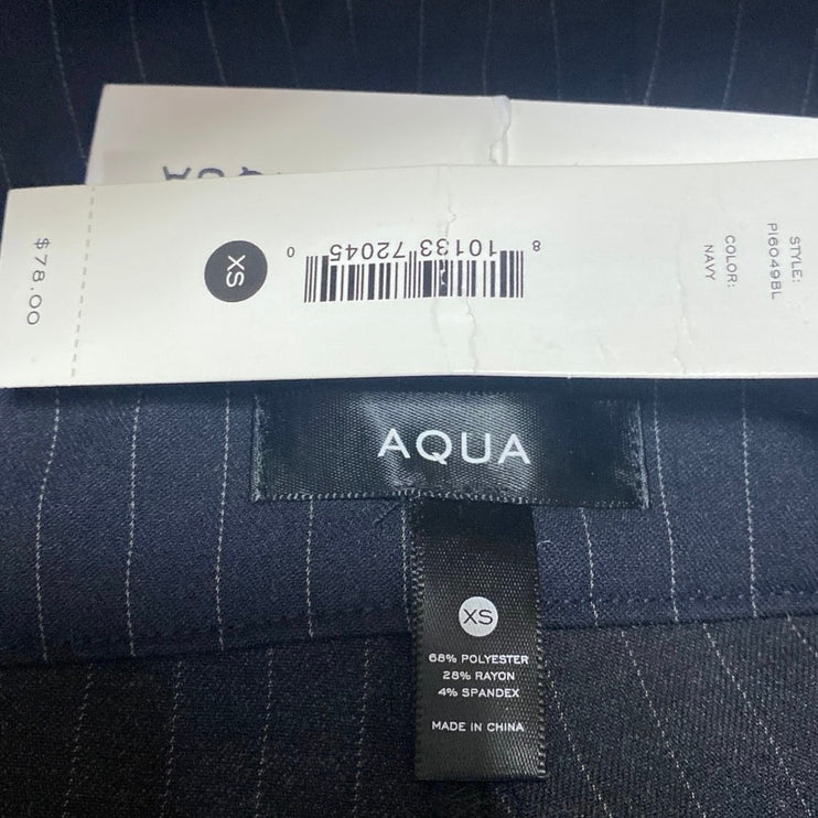 NEW Aqua Navy Blue Pinstripe High Rise Flare Bootcut Trousers Dress Pants Sz XS