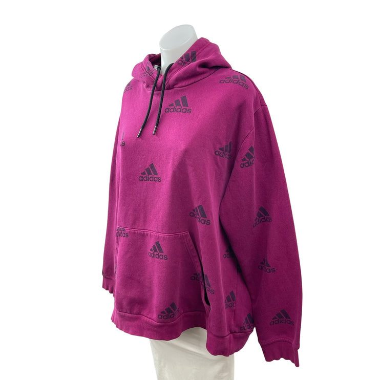 Adidas Badge of Sport Logo Long Sleeve Activewear Hoodie Sweatshirt Top Sz L/XL