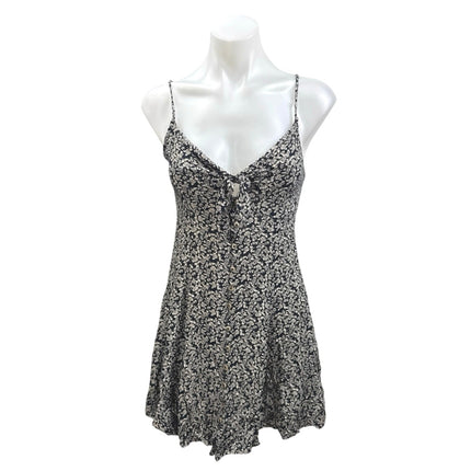 American Eagle Outfitters Black Floral Sleeveless Cami A Line Mini Dress Sz XS