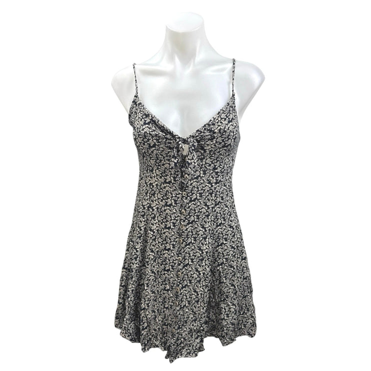 American Eagle Outfitters Black Floral Sleeveless Cami A Line Mini Dress Sz XS