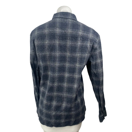 Allsaints Women's Blue Plaid Flannel Long Sleeve Button Down Shirt Top Size M