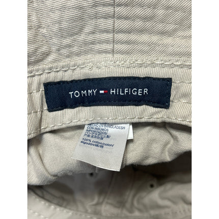 Tommy Hilfiger Am Tino Unisex Stone Beige Flag Logo Outdoor Bucket Hat Cap OS