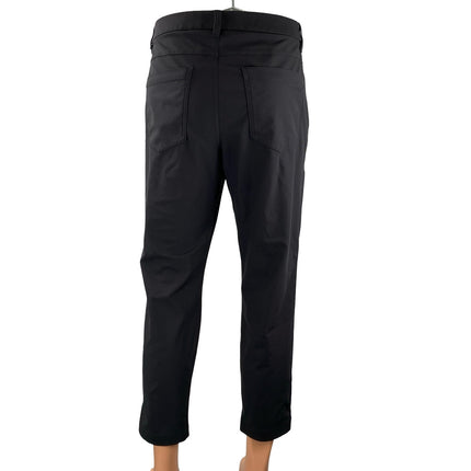 Lululemon Men's Black Mid Rise Straight Leg Casual Chino Trousers Pants Size 34