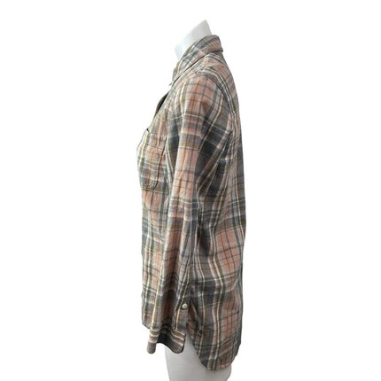 Madewell Womens Multicolor Plaid Flannel Long Sleeve Button Down Shirt Top Sz XS