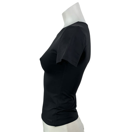 Aritzia Contour Women's Black Short Sleeve Crew Neck Cropped T Shirt Tee Top S